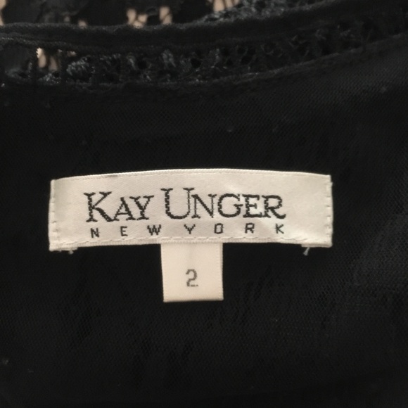Kay Unger Black Lace Cocktail Party Dress XS 2 - Picture 7 of 8